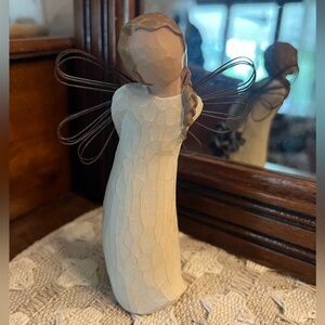 WILLOW TREE 'Thank You' Hand Painted Rustic Angel Figurine Approximately 5.5 in.